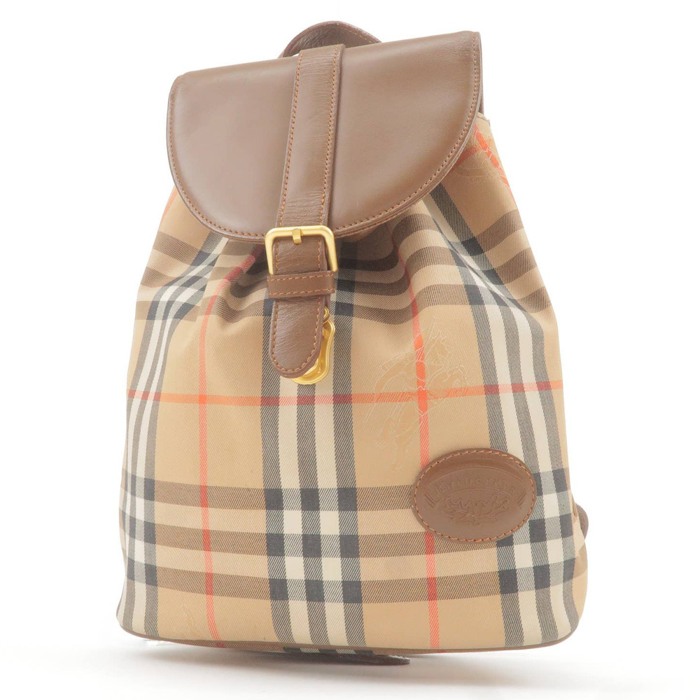 💎✨BEAUTIFUL✨💎 AUTHENTIC BURBERRY Nova Plaid Canvas Leather Back Pack